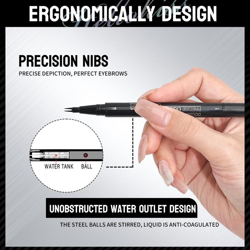 Double-Ended Eyebrow Pencil, 1 Box Waterproof Long Lasting Liquid Eyebrow Pencil, Natural Eyebrow Pencil, Eye Brow Makeup Tool for Women