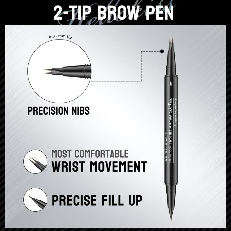 Double-Ended Eyebrow Pencil, 1 Box Waterproof Long Lasting Liquid Eyebrow Pencil, Natural Eyebrow Pencil, Eye Brow Makeup Tool for Women